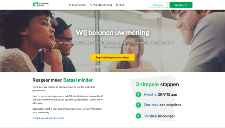 screenshot Waardevolle Mening Enquêtes