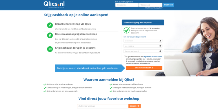 screenshot Qlics cashback
